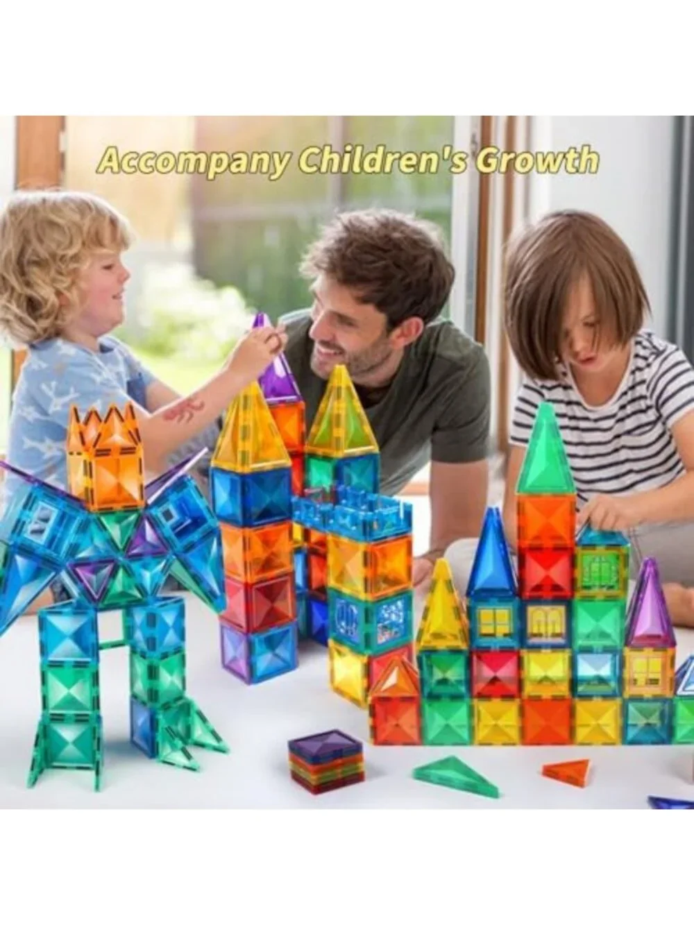 64PCS Magnetic Building Tiles for Kids 3+ | Creative STEM Toys & Educational Fun